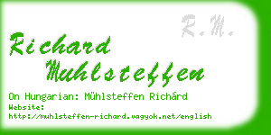 richard muhlsteffen business card
